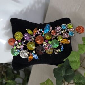 Large Statement Brooch Pin Multicolor Floral